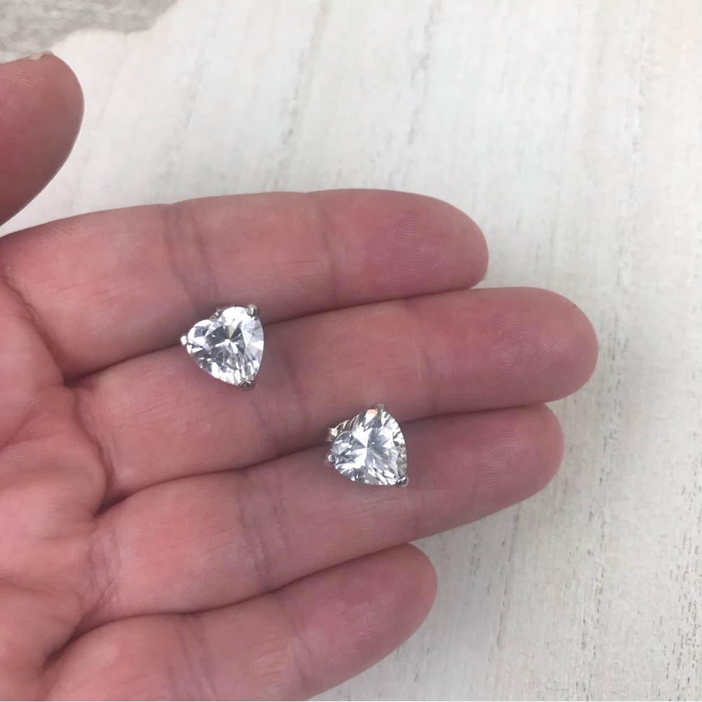 Silver heart earrings